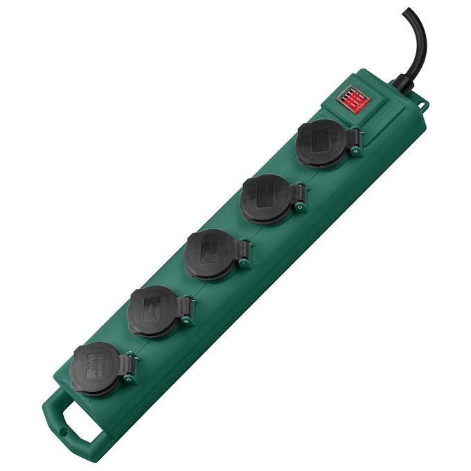 Brennenstuhl 1159910215 prolunghe e multiple 5 m 5 presa(e) AC Esterno Nero, Verde