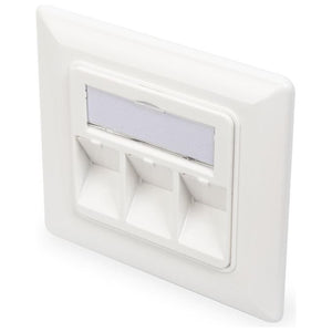 Digitus Scatola di derivazione vuota per modulo Keystone, telaio 80 x 80 mm + piastra centrale 50 x 50 mm