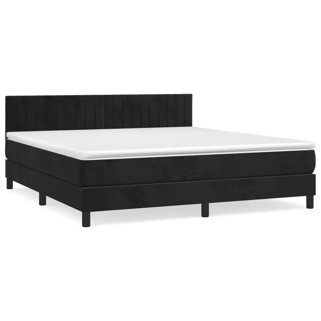 Giroletto a Molle con Materasso Nero 160x200 cm in Vellutocod mxl 123612