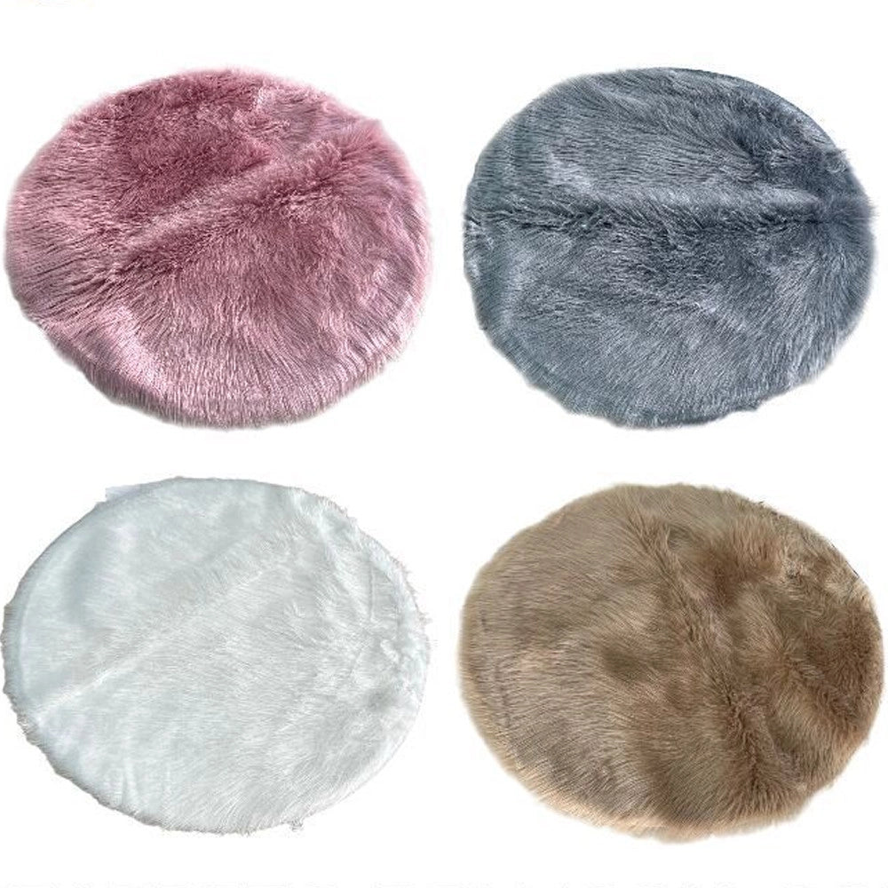 Trade Shop - Tappeto Cute Pelliccia Fluffy Vari Colori Living Stanza Da Letto Salone 90x90 Cm -