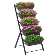 Giardino verticale con 5 bacs ¨C Zephmum ¨C Marrone acciaio 50x30x80