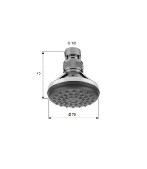 Soffione con disco anticalcare a snodo