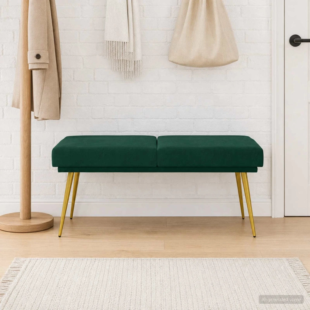 Panchina a doppio strato Verde Scuro 120 x 45 x 46 cm Velluto 42038587