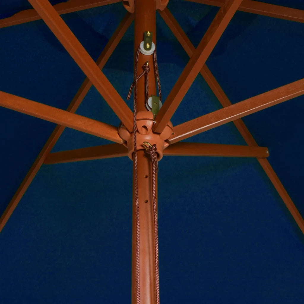 Ombrellone da esterno con palo in legno 200 x 300 cm blu 02_0008255
