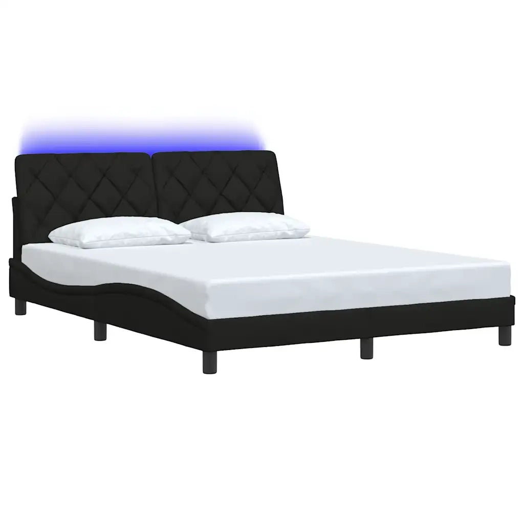 Giroletto con LED senza Materasso Nero 160x200 cm in Tessuto 3310680