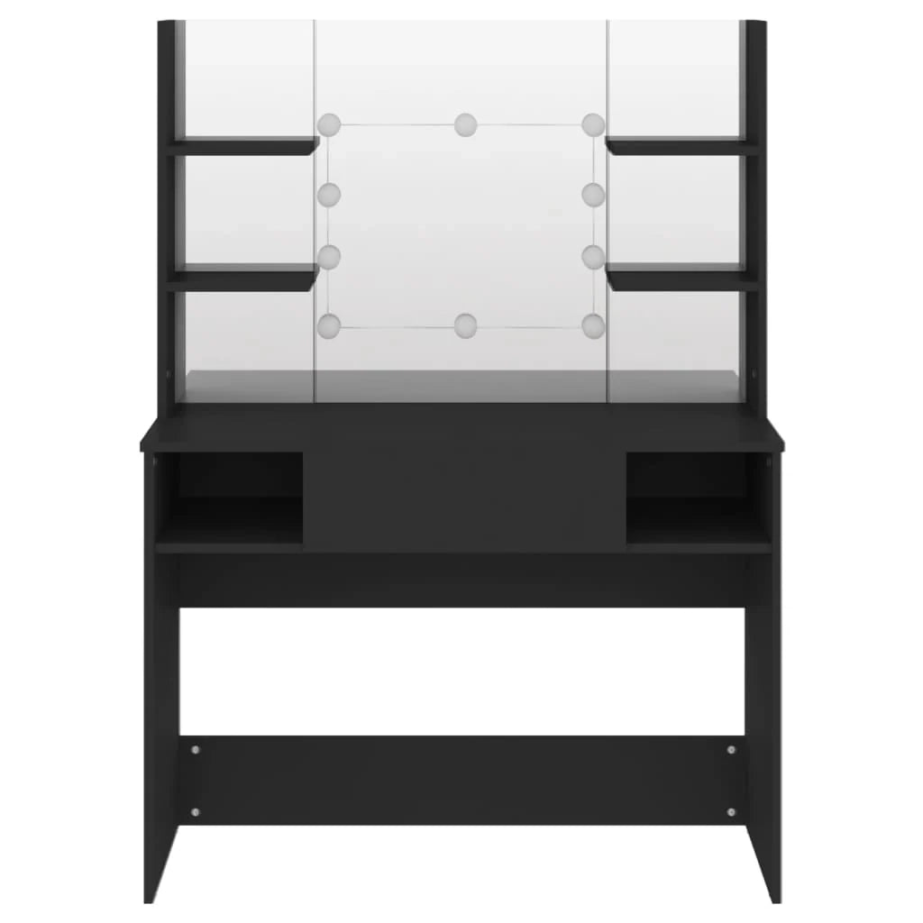 Toeletta tavolo da trucco di design mobile da camera da letto con illuminazione a LED 100 x 40 x 135 cm MDF nero 02_0006360