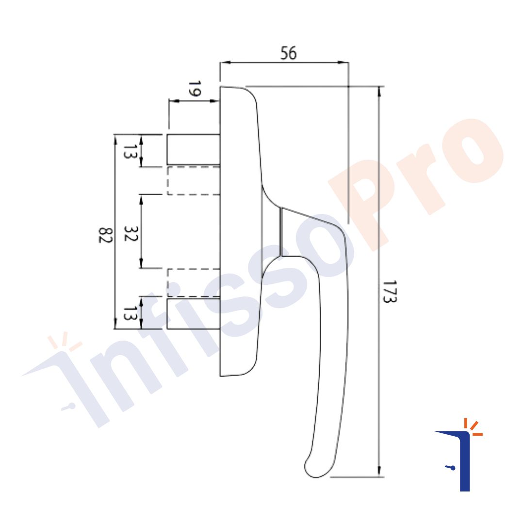 Maniglia cremonese Micro Lavaal per apertura esterna 04800