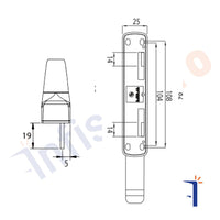 Maniglia cremonese Micro Lavaal per apertura esterna 04800