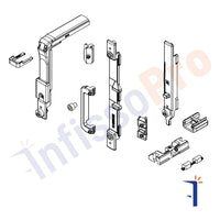Meccanismo per anta a ribalta Giesse 04766 profilo R40, portata 130 Kg