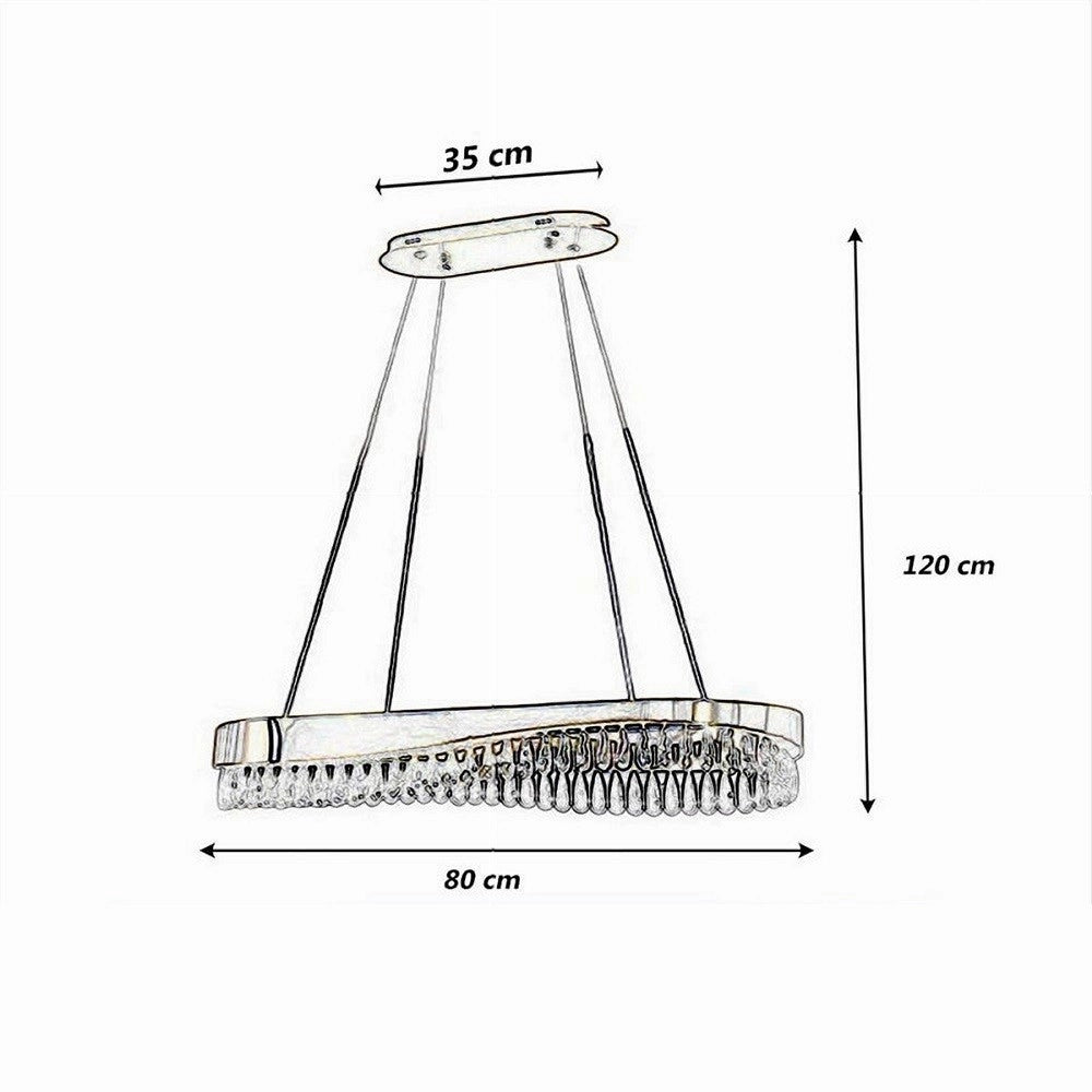 Trade Shop - Lampadario Led A Sospensione Oro 45w Con Cristalli Contemporaneo Luce Fredda B77 -