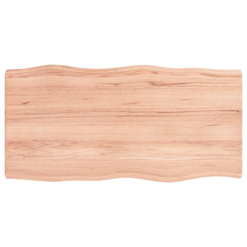 Piano Tavolo Marrone Chiaro 80x40x(2-4) cm Rovere Non Trattato 363939