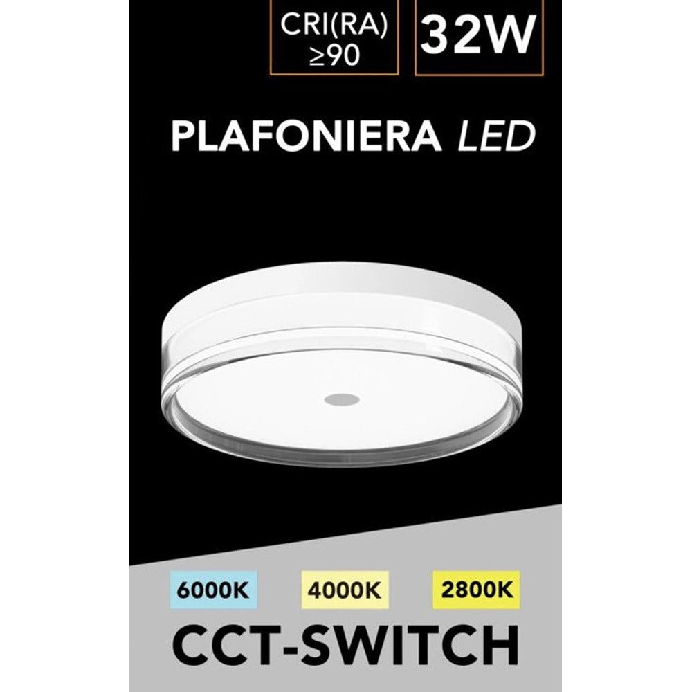Trade Shop - Plafoniera Led 32w A Soffitto Moderna Tecnologia Cct 3 Tonalità Selezionabili Bl400-3c -