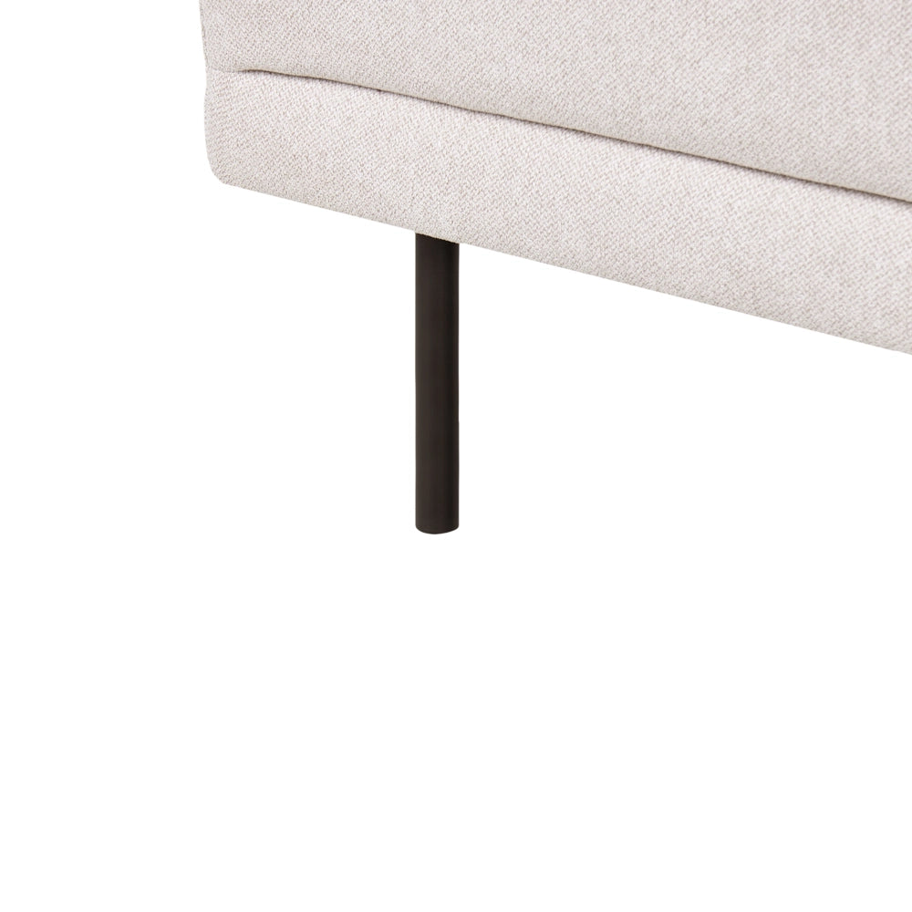 Divano angolare sinistro in poliestere beige 192 x 155 Divano a 2 posti imbottito con gambe in metallo, tessuto e schienale imbottito, moderno e minimalista