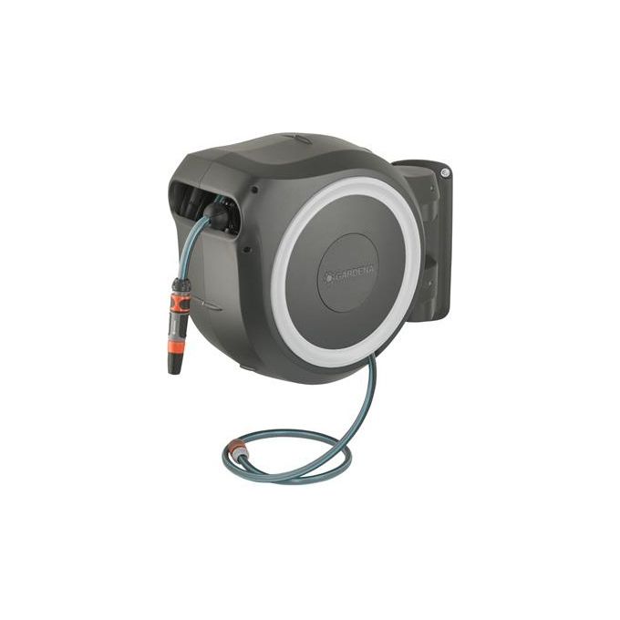 Gardena RollUp L Rocchetto montato a muro Automatico Nero, Blu, Grigio
