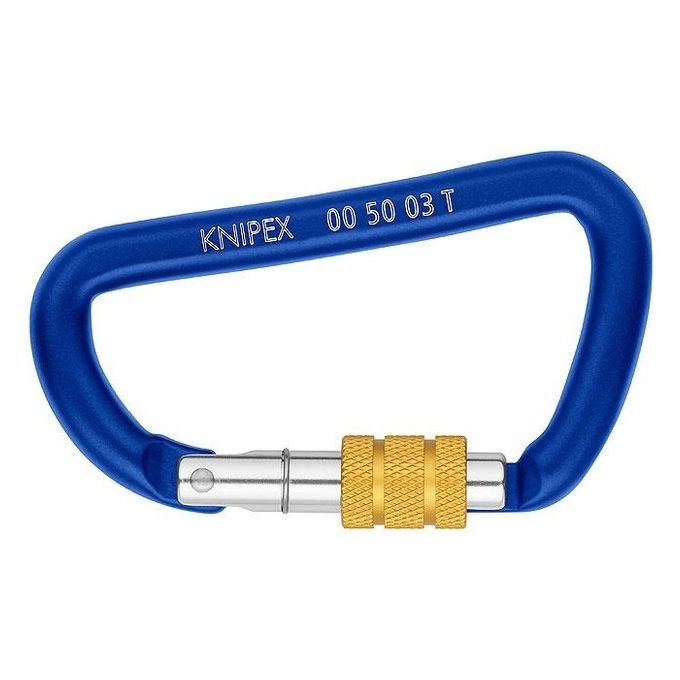 Knipex 00 50 03 T BK moschettone da scalata Moschettone di blocco A forma di D Alluminio Blu 2 pz