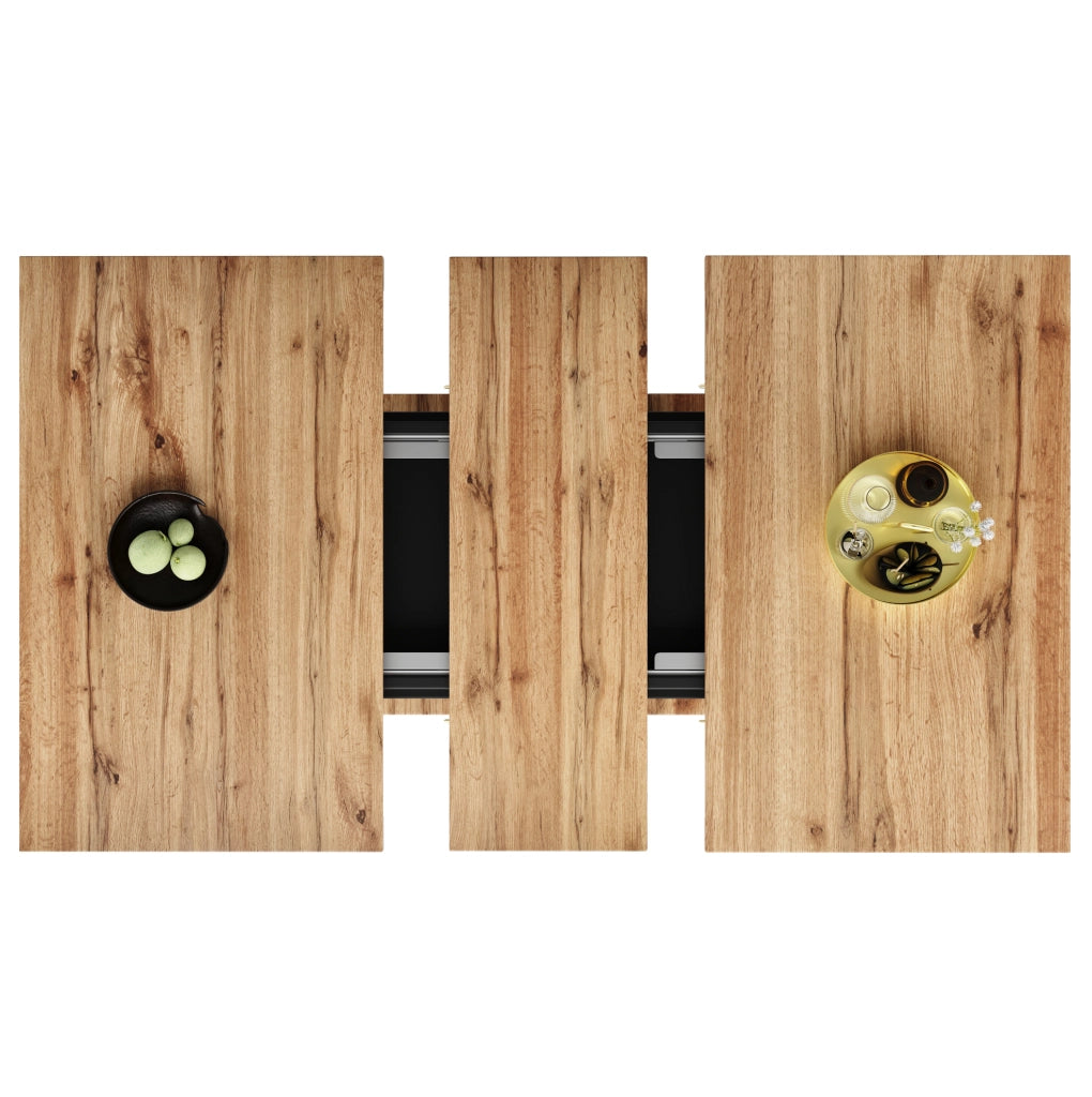 Tavolo da pranzo allungabile 110-140x70x76 cm; MDF nero