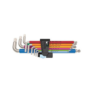 Wera 3950-9 Hex-Plus Multicolour Imperial Stainless Assortimento di Chiavi a L in Pollici Acciaio Inox 9 Pezzi