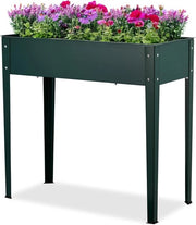 Bacino per orto elevato con base a gambe con rivestimento a base di polvere - HBD: 80 x 85 x 40 cm - Verde