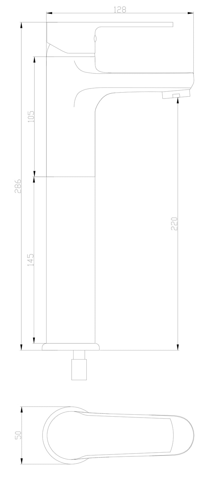 Miscelatore lavabo alto
