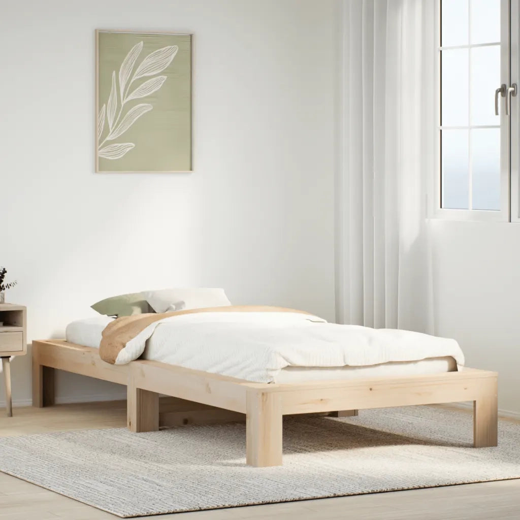 Letto singolo | Letto per adulti | Letto senza Materasso 90x200 cm in Legno Massello di Pino