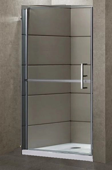 Box Porta Doccia Cristallo 6 mm Apertura Battente Esterna Diviso in 2 Senza Guide - Misura: 100 x h190 cm