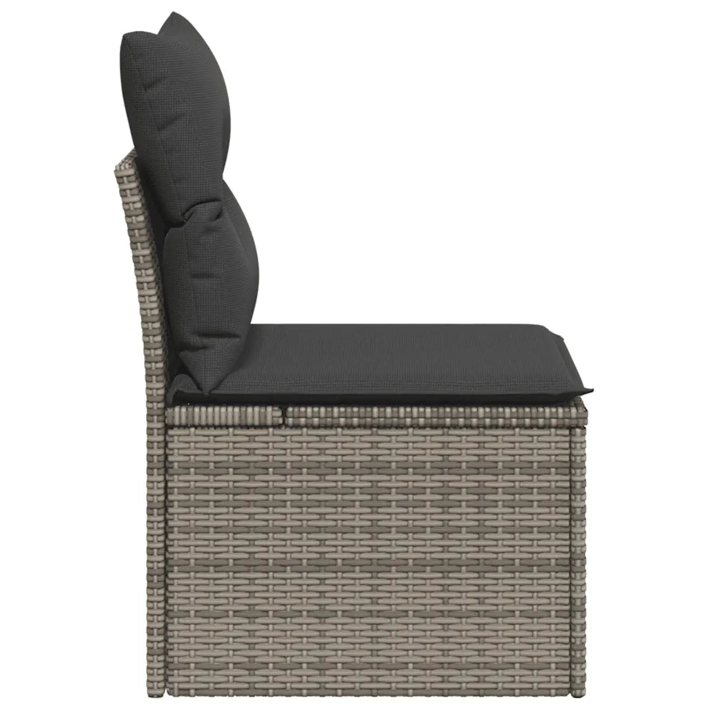 Sedia Giardino Senza Braccioli con Cuscini Grigio in Polyrattan CFW9707257