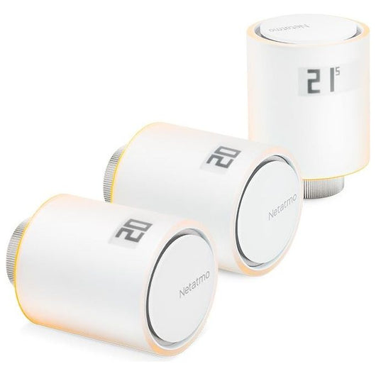 Netatmo Set 3 Valvole Termostatiche Intelligenti Aggiuntive per il Termostato Intelligente e per il Kit di base per riscaldamento centralizzato