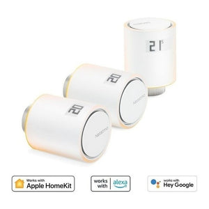 Netatmo Set 3 Valvole Termostatiche Intelligenti Aggiuntive per il Termostato Intelligente e per il Kit di base per riscaldamento centralizzato