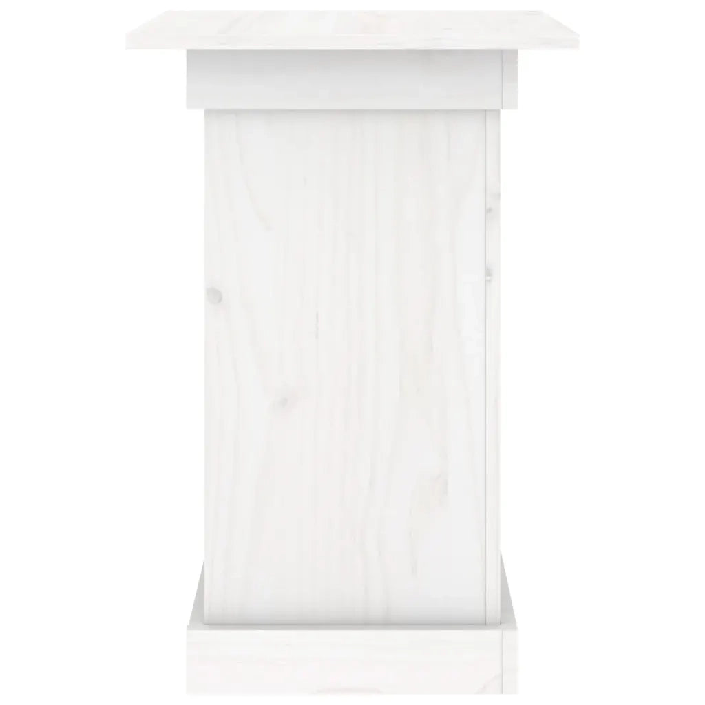 Portafiori | Sostegno per piante bianco 40x40x60 cm in Legno Massello di Pino