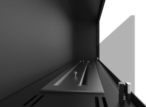 Camino a Bioetanolo da Parete/Incasso 150x49 cm Frame 1500 Nero con Vetro