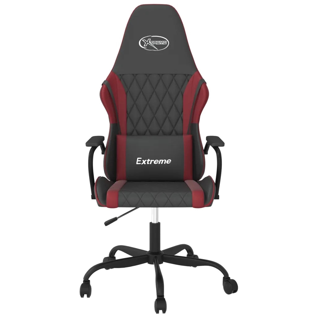 Sedia Gaming | Sedia da e-sports Nero e Rosso Vino in Similpelle