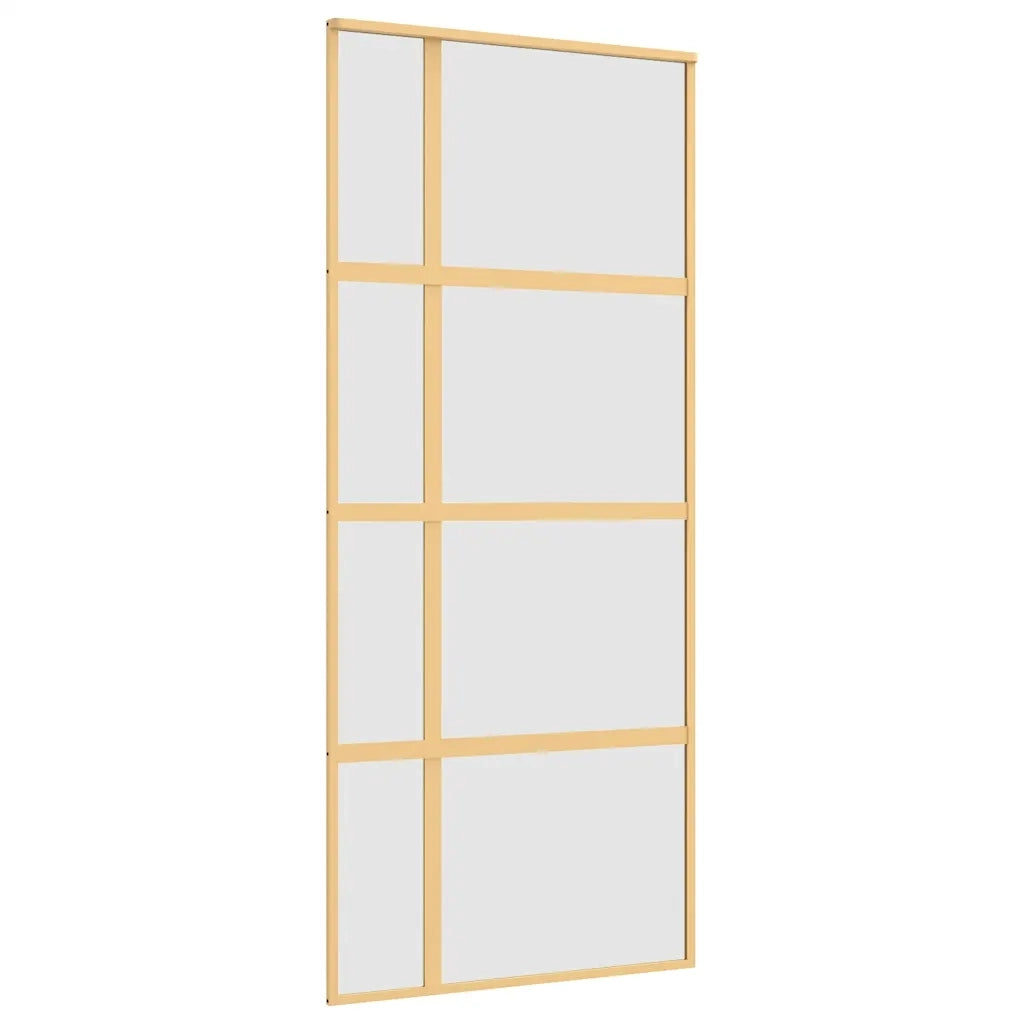 Porta Scorrevole Dorata 90x205 Vetro Smerigliato ESG Alluminio 155194