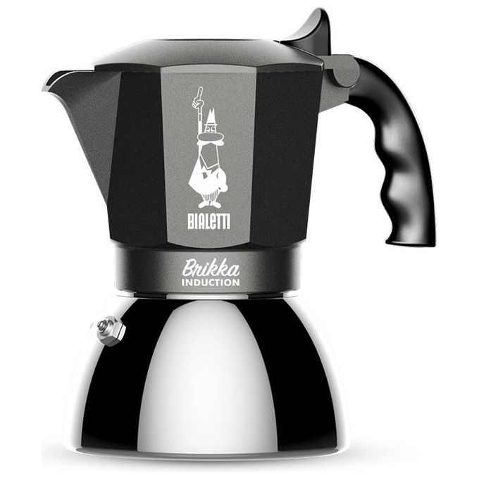 Bialetti Brikka Induction Moka Nero, Acciaio inossidabile