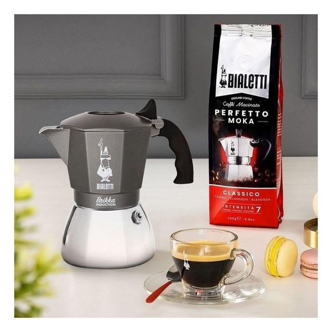 Bialetti Brikka Induction Moka Nero, Acciaio inossidabile