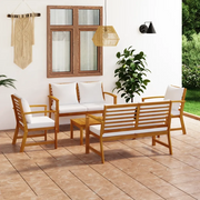 Set Divani da Giardino 5 pz con Cuscini in Legno Acacia 3057786