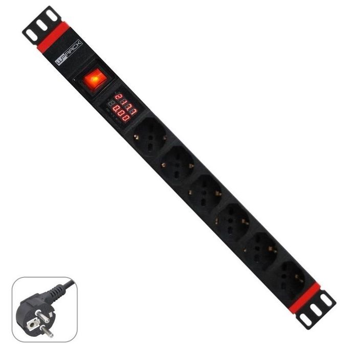 WP WPN-PDU-G03-06 unità di distribuzione dell'energia (PDU) 6 presa(e) AC 1U Nero
