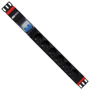 WP WPN-PDU-G02-06 unità di distribuzione dell'energia (PDU) 6 presa(e) AC 1U Nero, Rosso