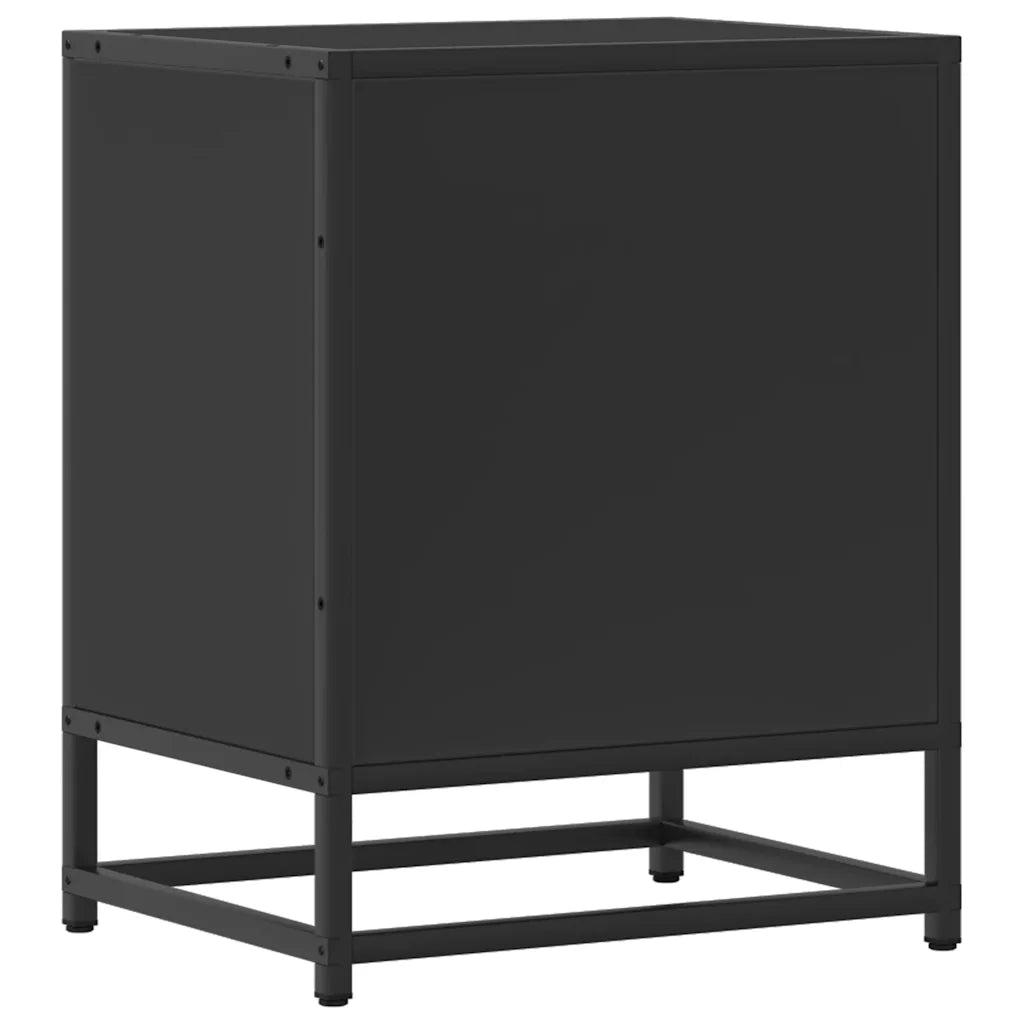 Comodino Nero 40x31x50 cm Legno Multistrato e Metallo 848709