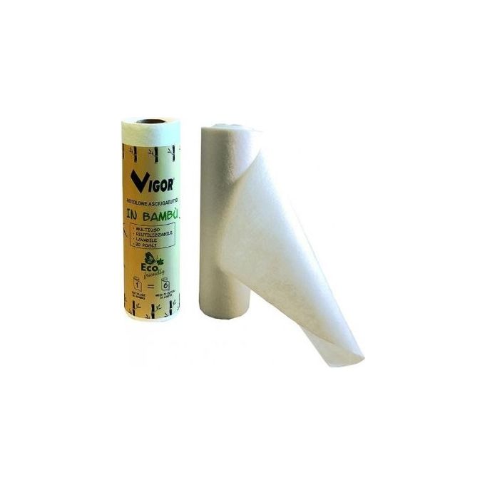 Vigor Rotoloni Asciugatutto Bambu Riutilizzabili 20 Fogli