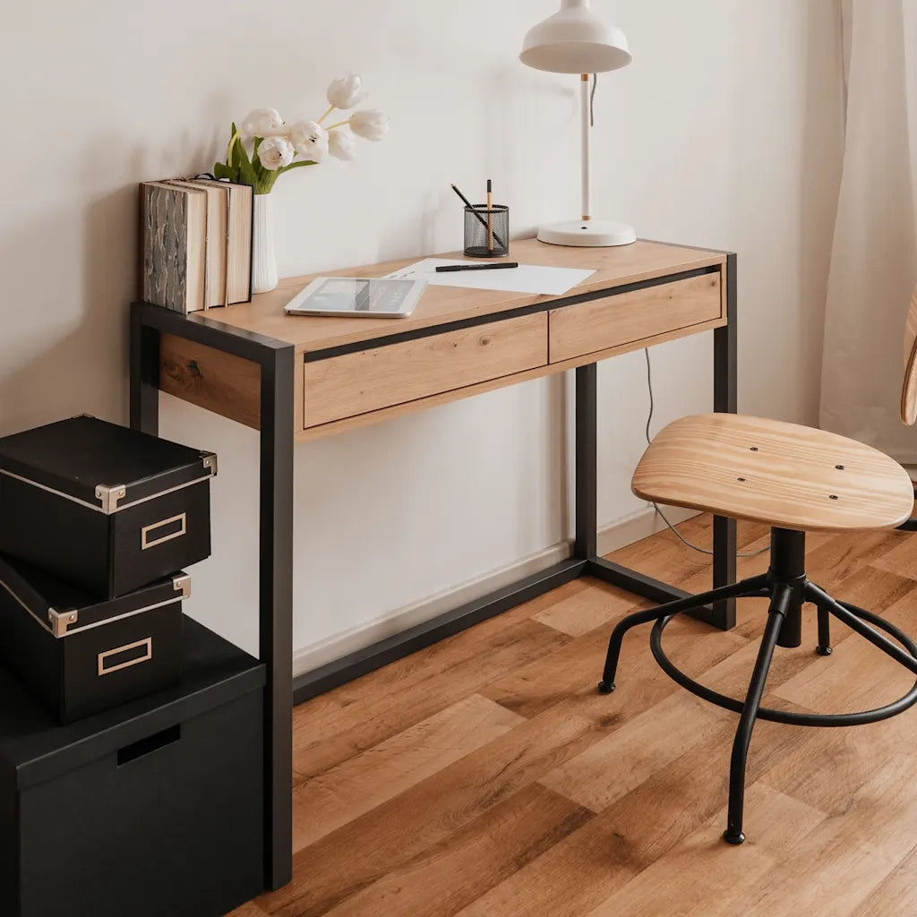 Finori Tavolo Consolle Denver 44 Rovere Artigianale e Grigio Antracite 441179