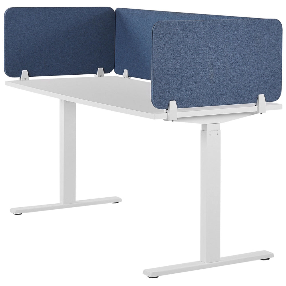 Pannello Divisorio Blu Fonoassorbente 80 x 40 cm in Plastica PET per Scrivania