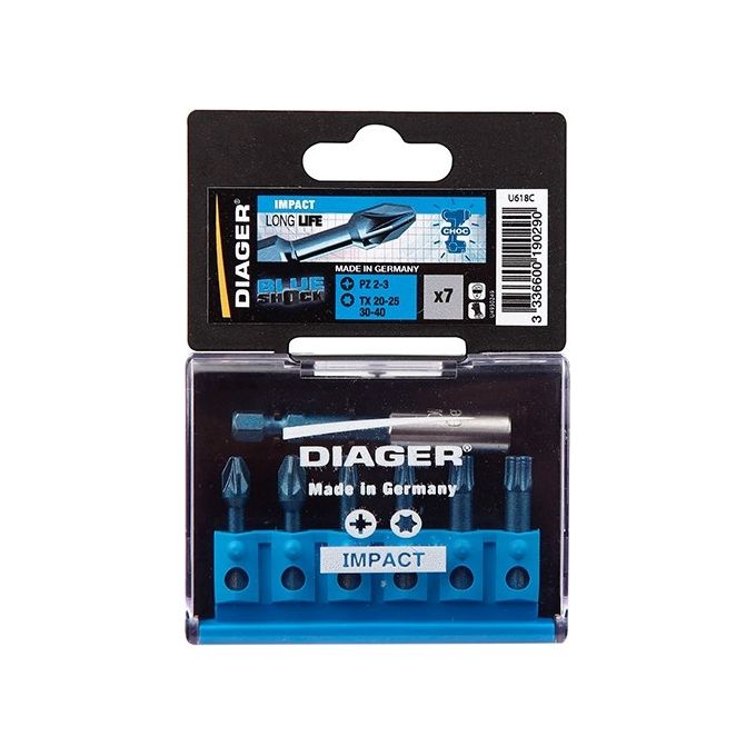 Diager Inserto per Avvitatori Pzd Torx Set 7 Pezzi