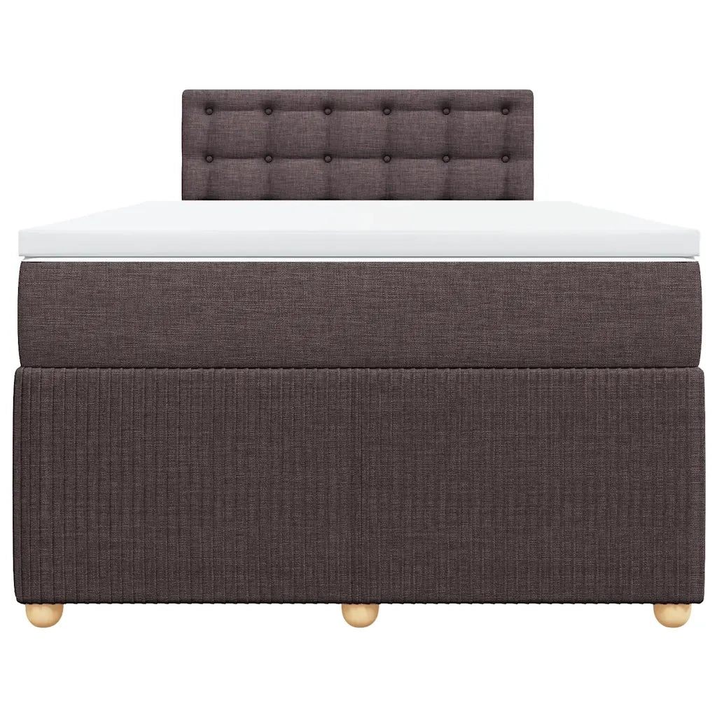 Giroletto a Molle con Materasso Marrone Scuro 120x200cm Tessuto 3289740