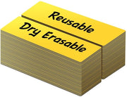 Etichette magnetiche bianche descrittrici, 50 pezzi, riutilizzabili, per ufficio, DIY, whiteboard, colore giallo, 1,3 cm x 5 cm