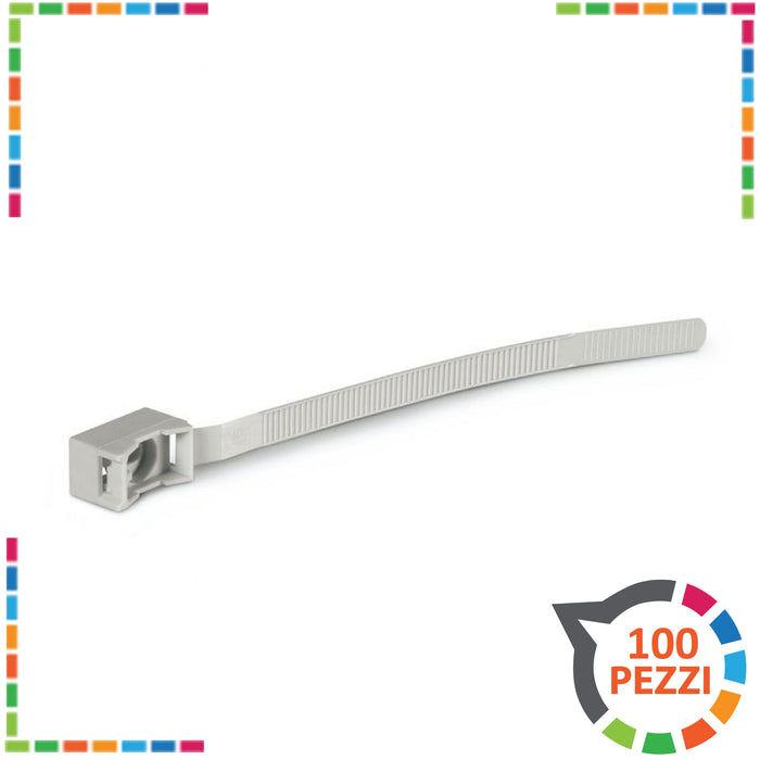 Clips fissatubo a fascetta per tubi diam da 16 a 32 mm 100pz muro parete fascia