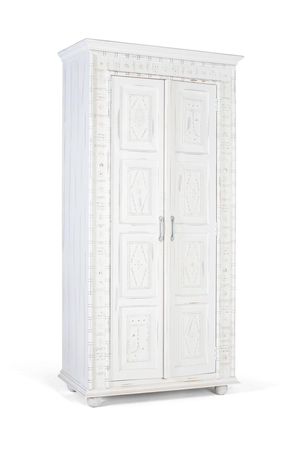 Armadio a 2 ante fatto a mano in legno di mango