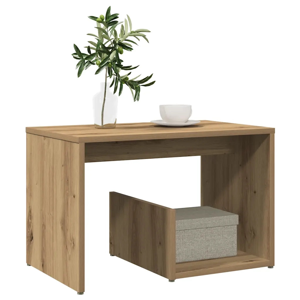 Tavolino Rovere Artigianale 59x36x38 cm in Legno Multistrato 856541
