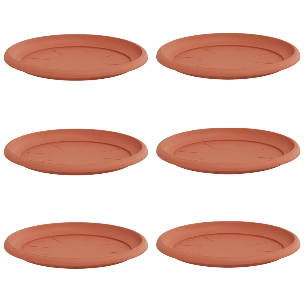 Vassoio Rotondo per Fiori 6 pcs Rosso Mattone Ø 27 x 2,5 cm 42020305