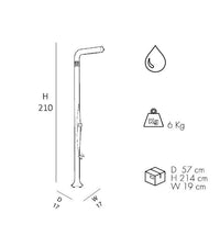 Doccia Tradizionale In Polietilene Funny Yang Con Miscelatore E Lavapiedi Colore Antracite Cv-T225/7016