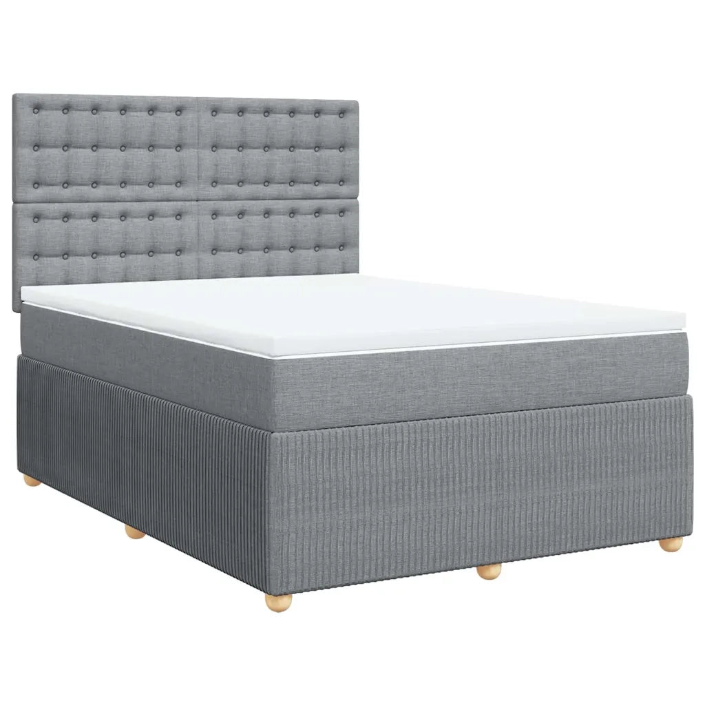 Giroletto a Molle con Materasso Grigio Chiaro 140x190cm Tessuto 3294365